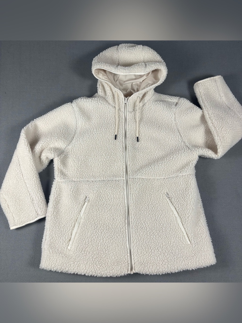 H&M Women’s Teddy Full Zip Jacket Sherpa Size Medium